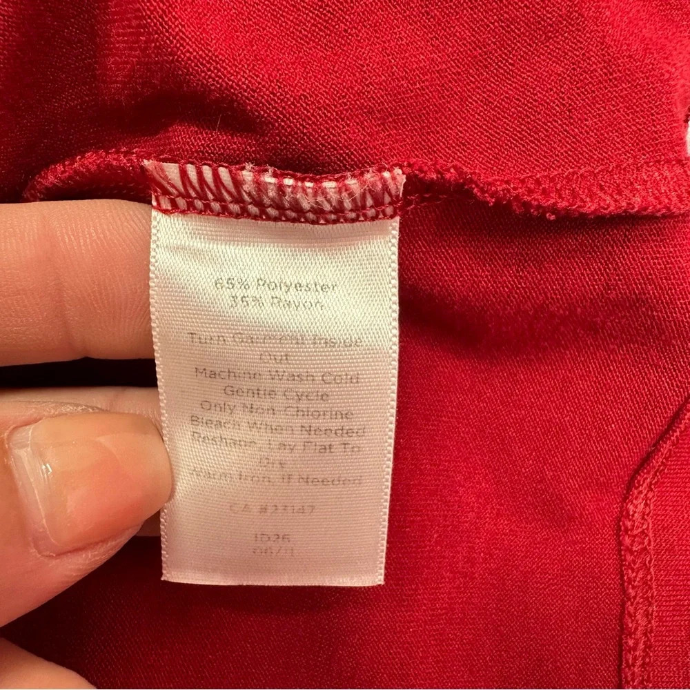 talbots deep red sleeveless tank shell layering sz petite large ruffles - Picture 7 of 7